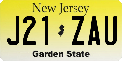 NJ license plate J21ZAU