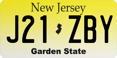 NJ license plate J21ZBY