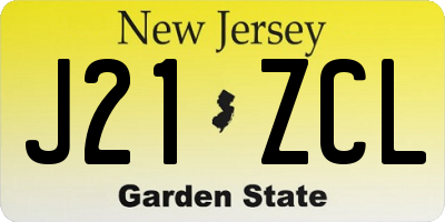 NJ license plate J21ZCL
