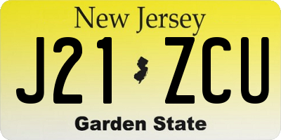 NJ license plate J21ZCU