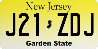 NJ license plate J21ZDJ