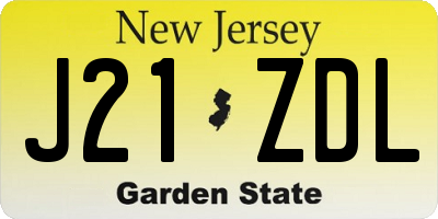 NJ license plate J21ZDL