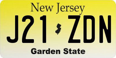 NJ license plate J21ZDN