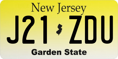 NJ license plate J21ZDU