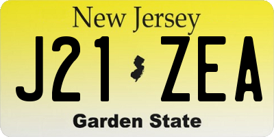NJ license plate J21ZEA