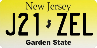 NJ license plate J21ZEL