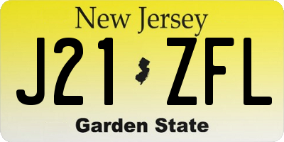 NJ license plate J21ZFL