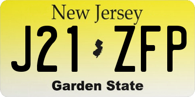 NJ license plate J21ZFP