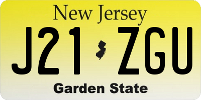 NJ license plate J21ZGU