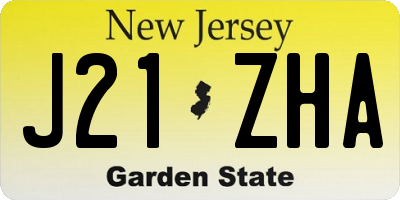 NJ license plate J21ZHA