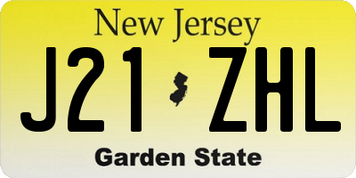 NJ license plate J21ZHL
