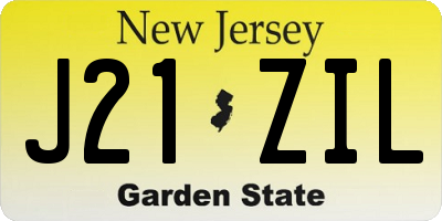 NJ license plate J21ZIL