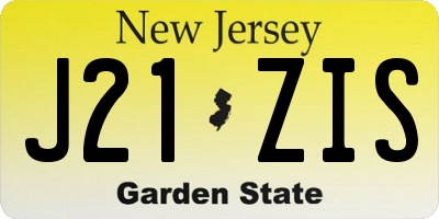 NJ license plate J21ZIS