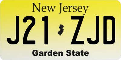 NJ license plate J21ZJD
