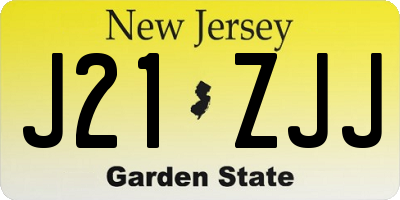 NJ license plate J21ZJJ