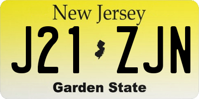 NJ license plate J21ZJN