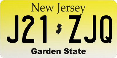 NJ license plate J21ZJQ