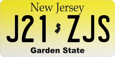 NJ license plate J21ZJS