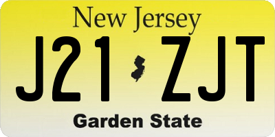 NJ license plate J21ZJT