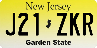 NJ license plate J21ZKR