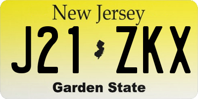 NJ license plate J21ZKX