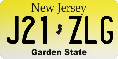 NJ license plate J21ZLG