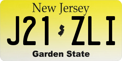 NJ license plate J21ZLI