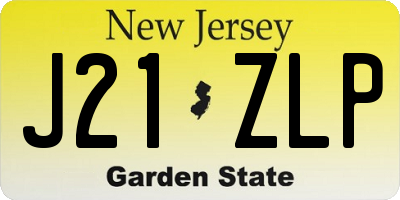 NJ license plate J21ZLP