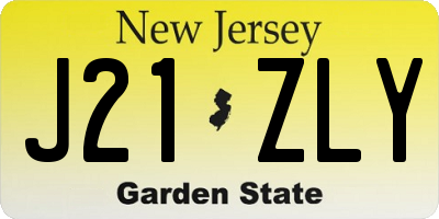 NJ license plate J21ZLY