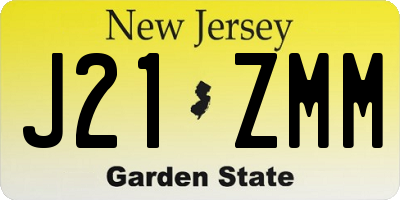 NJ license plate J21ZMM