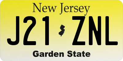 NJ license plate J21ZNL
