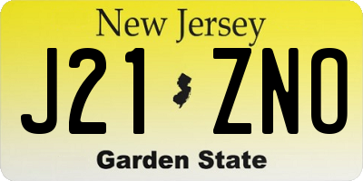 NJ license plate J21ZNO