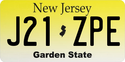 NJ license plate J21ZPE