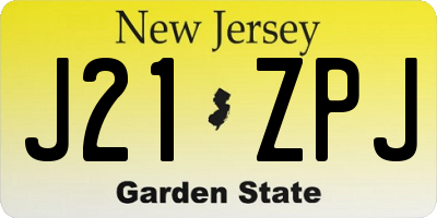 NJ license plate J21ZPJ