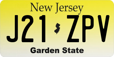 NJ license plate J21ZPV