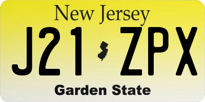 NJ license plate J21ZPX