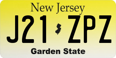 NJ license plate J21ZPZ