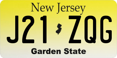 NJ license plate J21ZQG