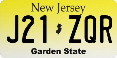 NJ license plate J21ZQR