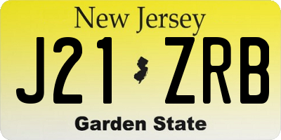 NJ license plate J21ZRB