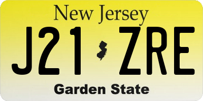 NJ license plate J21ZRE