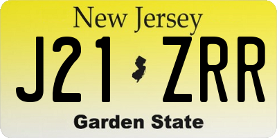NJ license plate J21ZRR