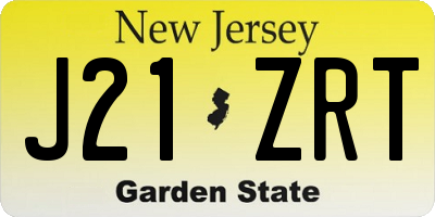 NJ license plate J21ZRT