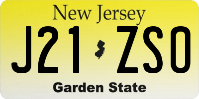 NJ license plate J21ZSO