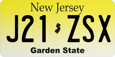 NJ license plate J21ZSX