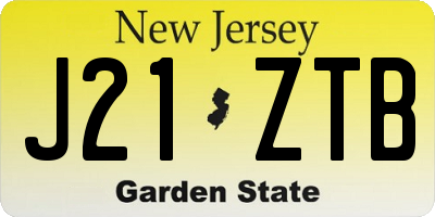 NJ license plate J21ZTB