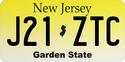 NJ license plate J21ZTC