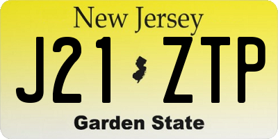 NJ license plate J21ZTP