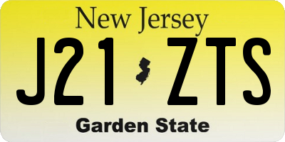 NJ license plate J21ZTS