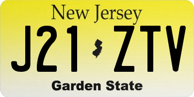 NJ license plate J21ZTV